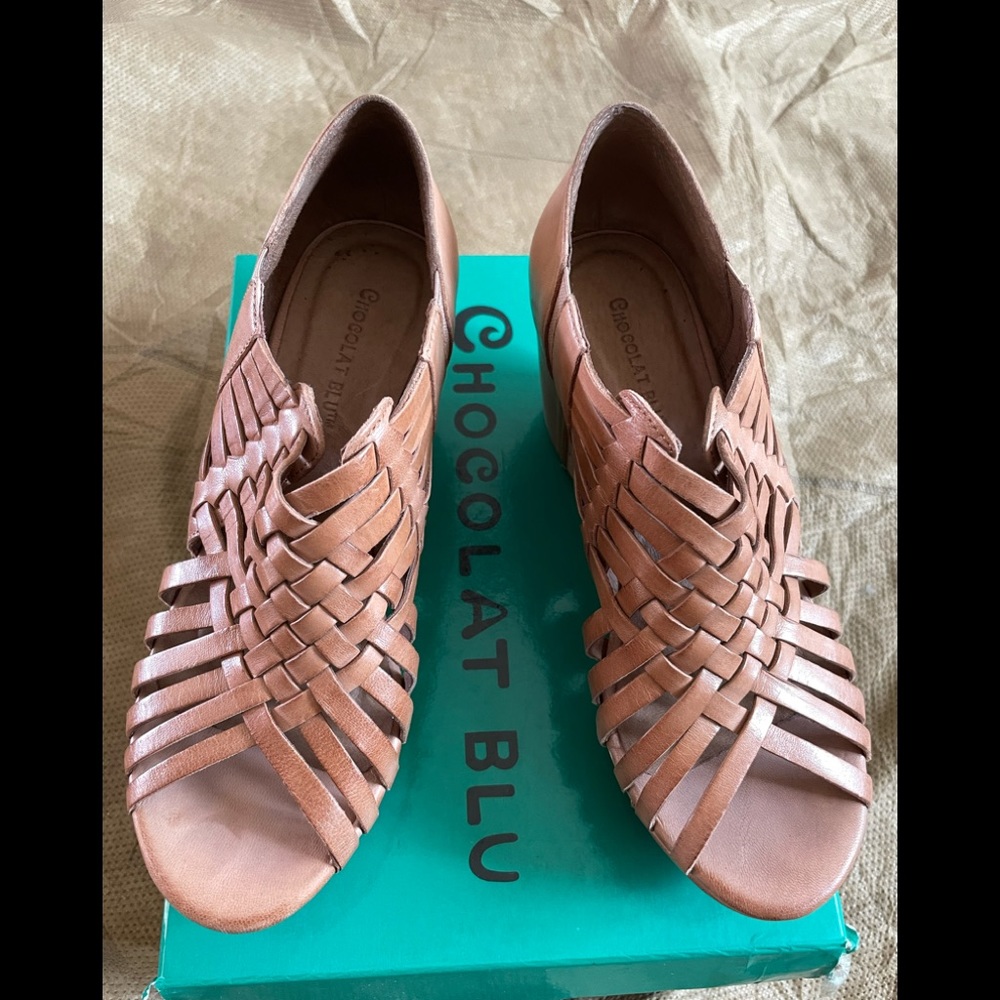 Chocolat Blu mocha color sandals used